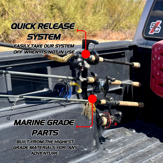 V3 Truck Bed Fishing Rod Holder