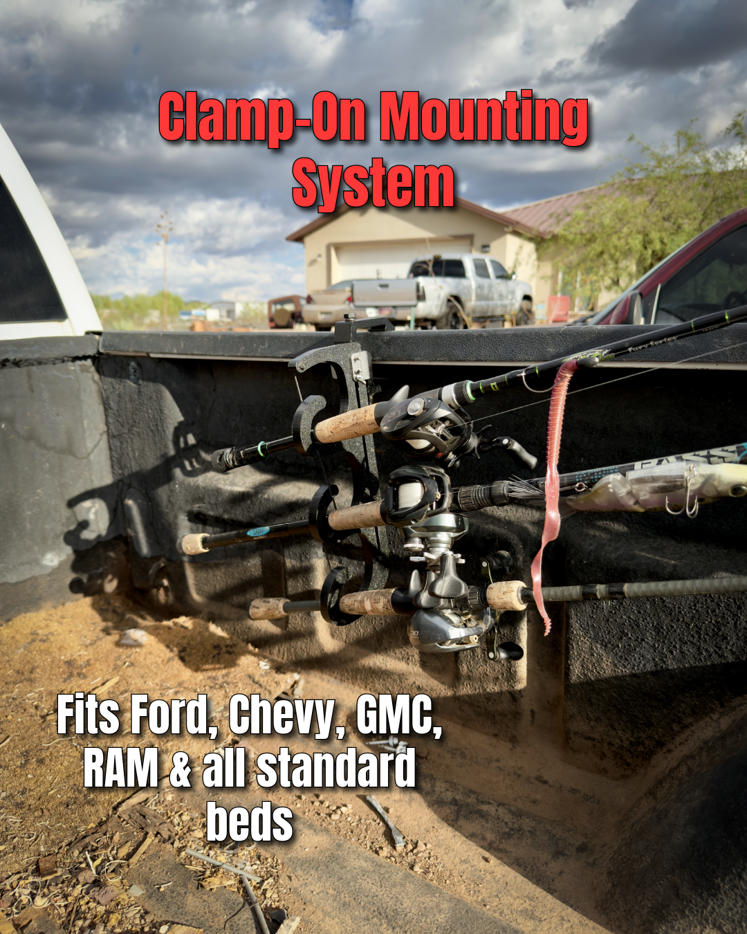 Truck Bed Fishing Rod Holder — No-Drill, Fits Ford, Chevy, RAM, Toyota – Signature Customs